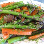 spring vegetables in a chive wine sauce